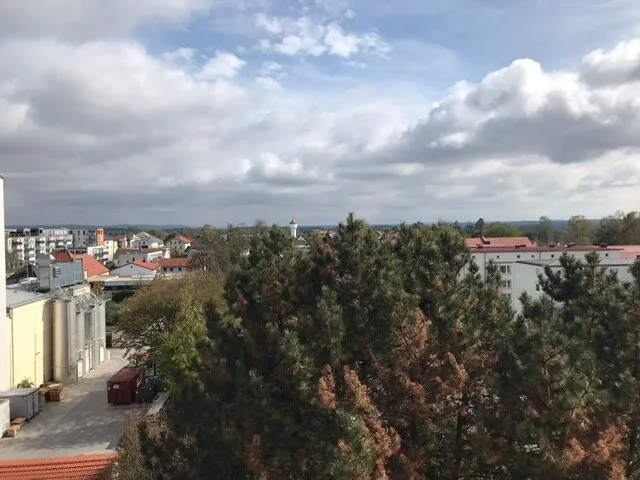 Ausblick vom Balkon über Mühldorf