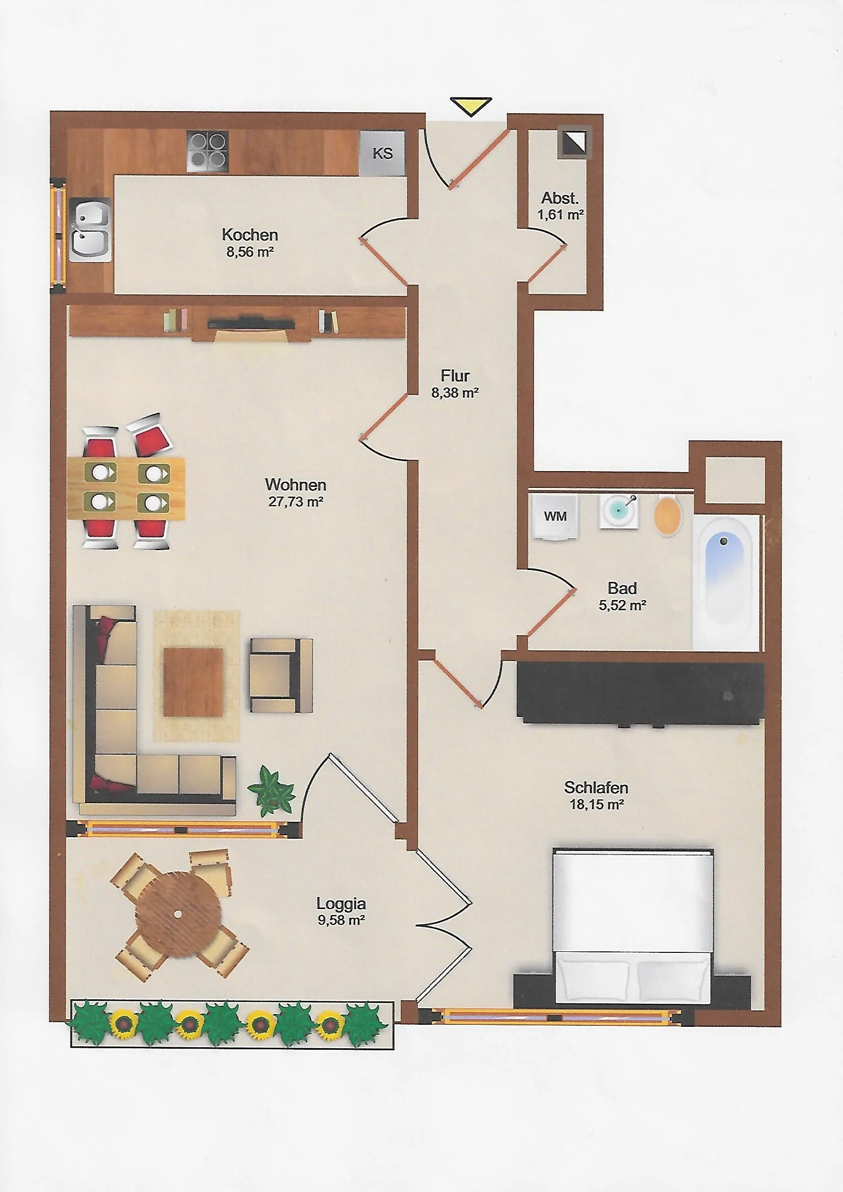 Grundriss des Apartments